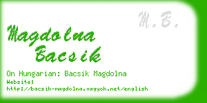 magdolna bacsik business card